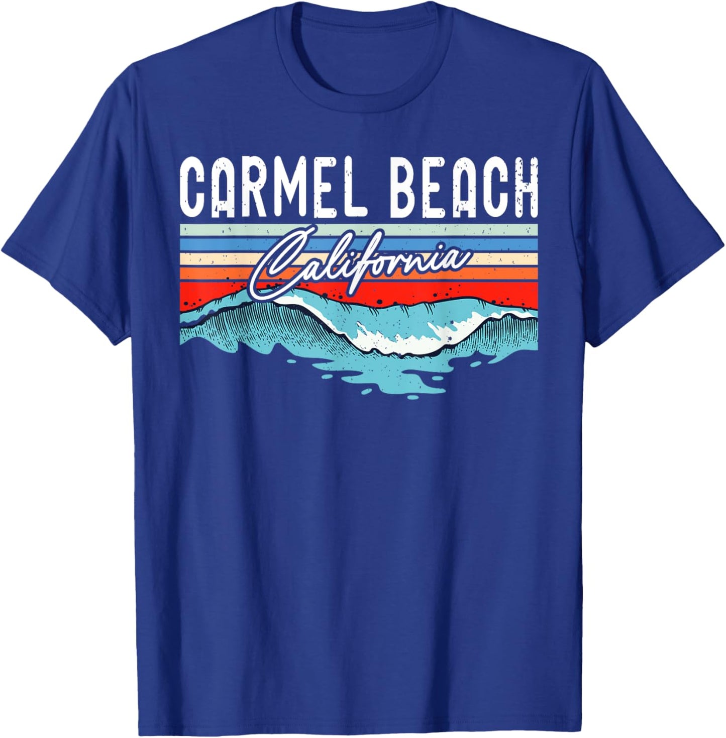 Retro Carmel Beach California Surfer Surfboarder Men Women Kids T-Shirt - T-Shirt | Royal