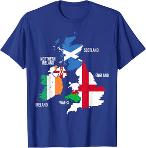 British Isles Countries and Flags Map Women. T-Shirt - T-Shirt | Royal