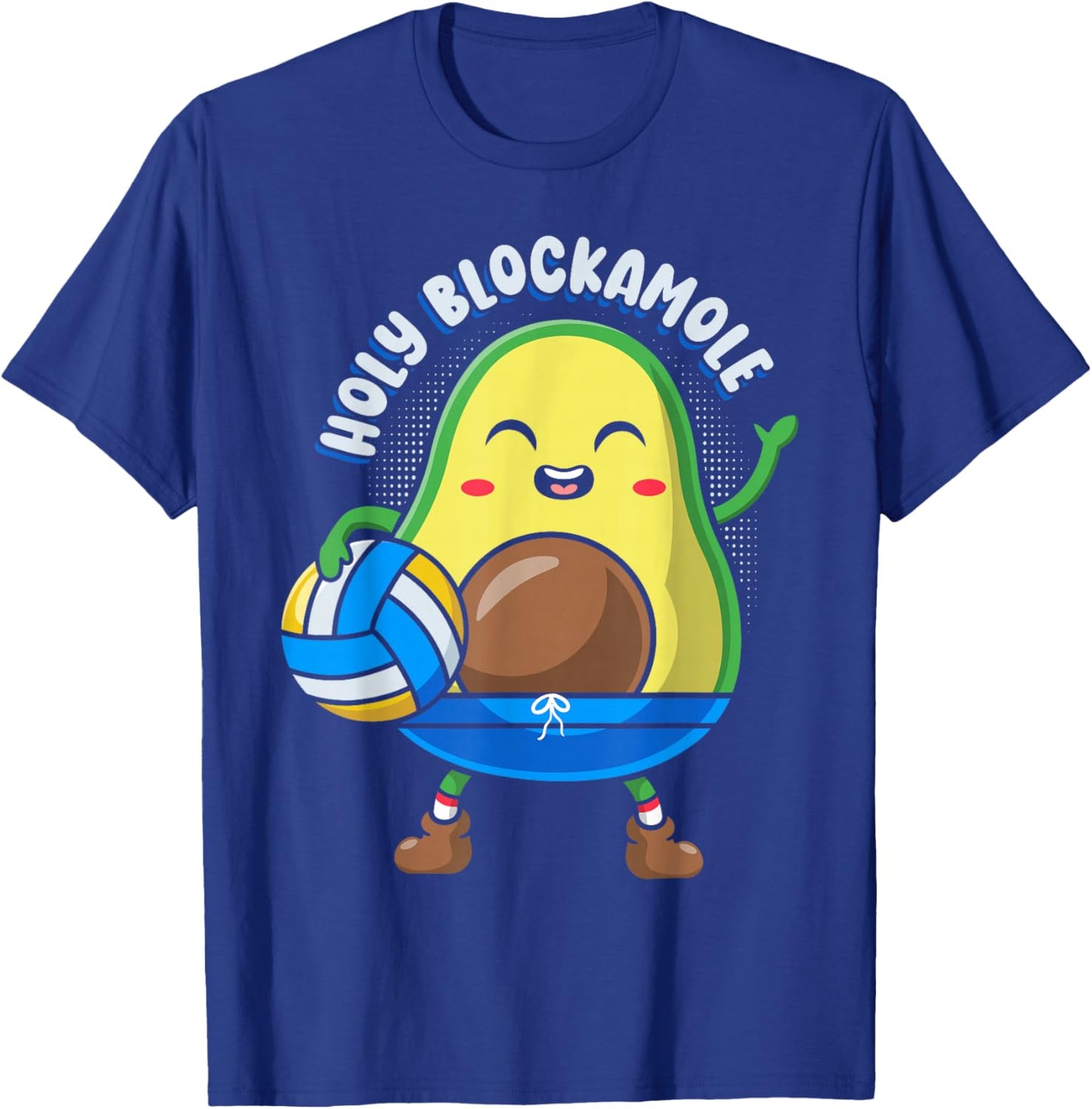 Funny Volleyball Avocado Lover Holy Blockamole T-Shirt - T-Shirt | Royal