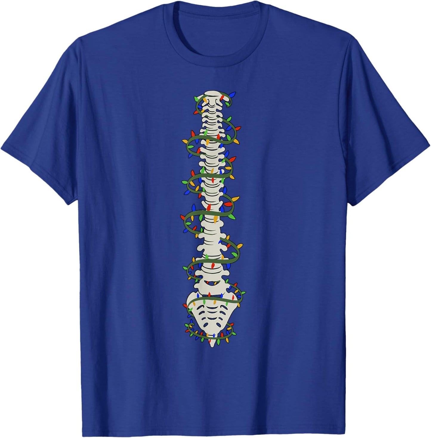 Chiropractic Spine Christmas Light Chiropractor Anatomy Bone T-Shirt - T-Shirt | Royal