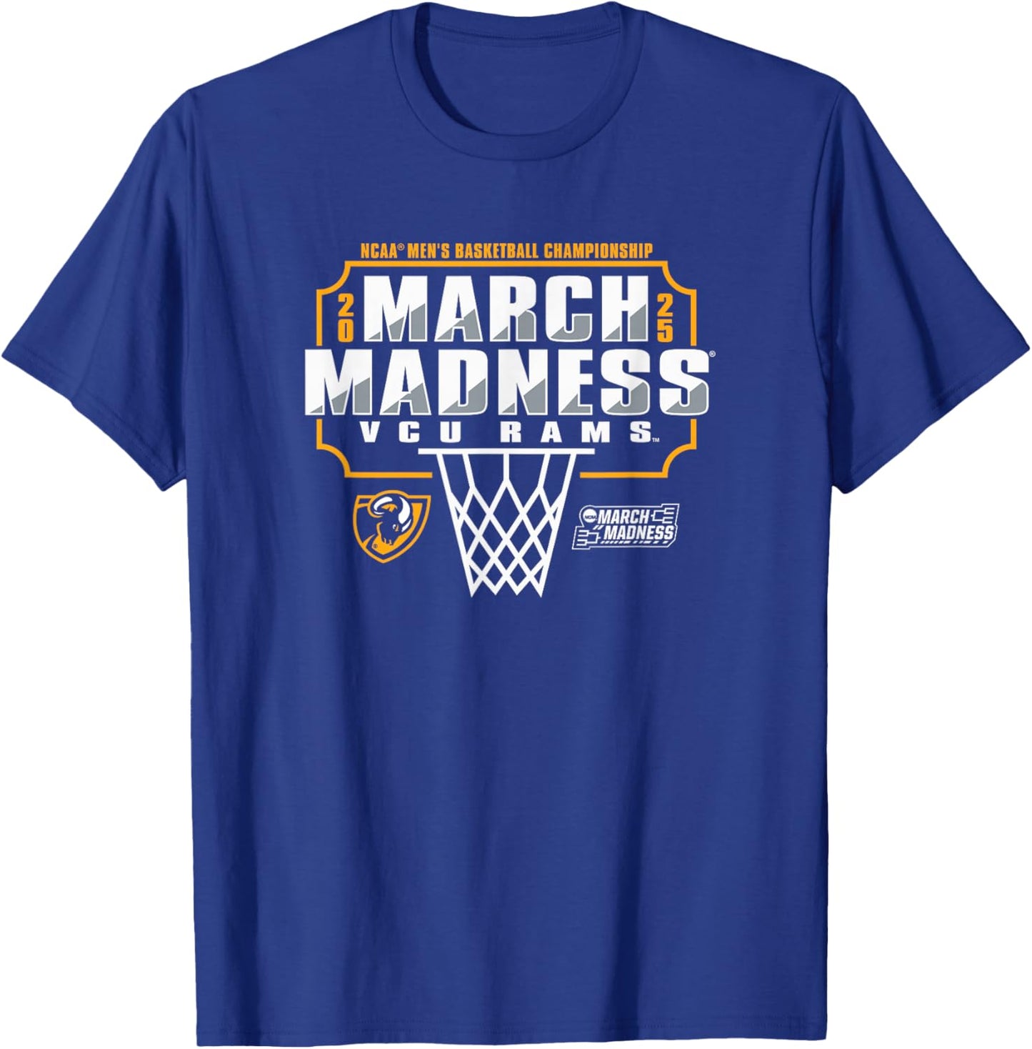 VCU Rams March Madness 2025 Men's Basketball T-Shirt - T-Shirt | Royal