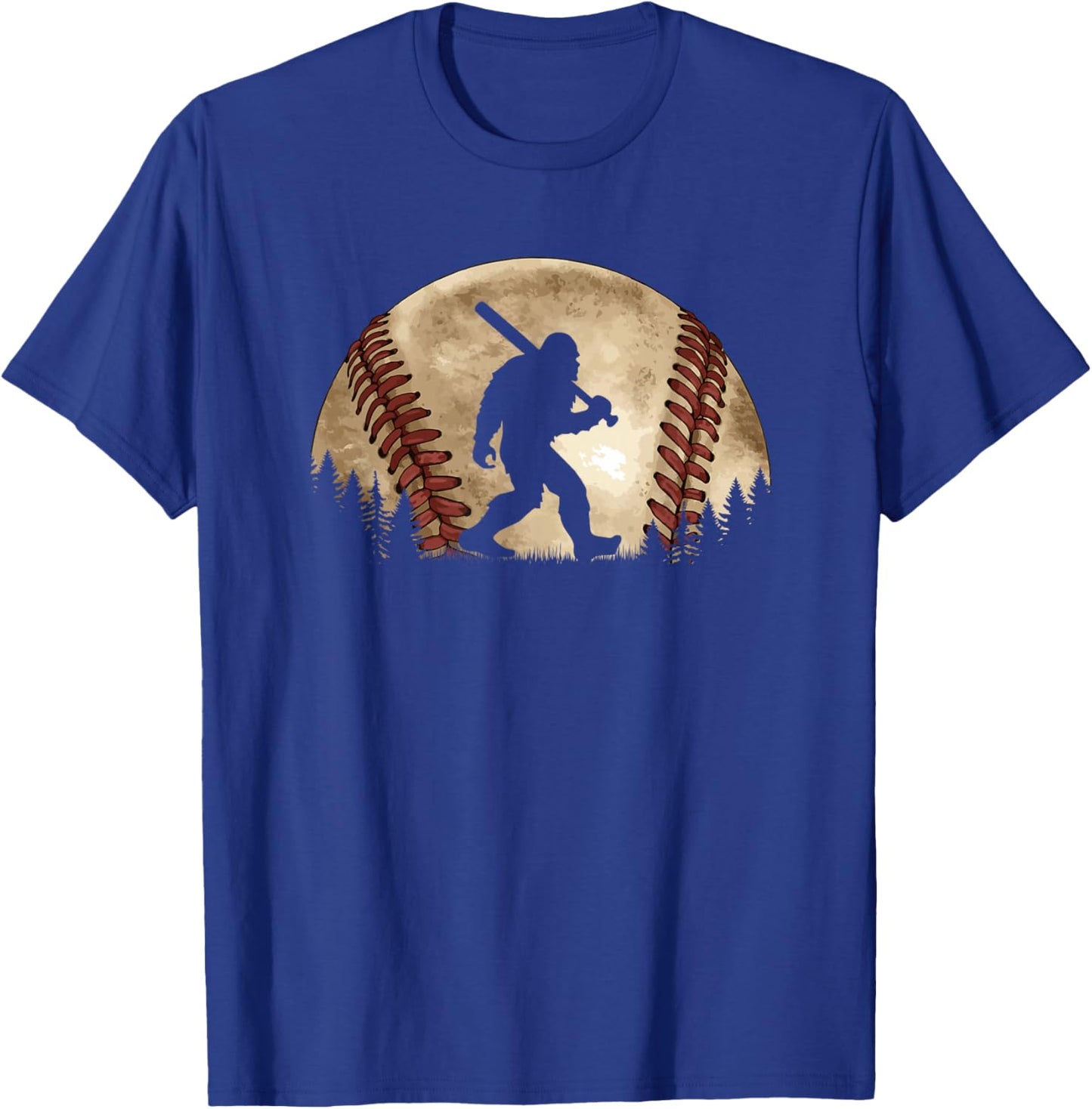 Funny Bigfoot Baseball Sasquatch T-Shirt - T-Shirt | Royal