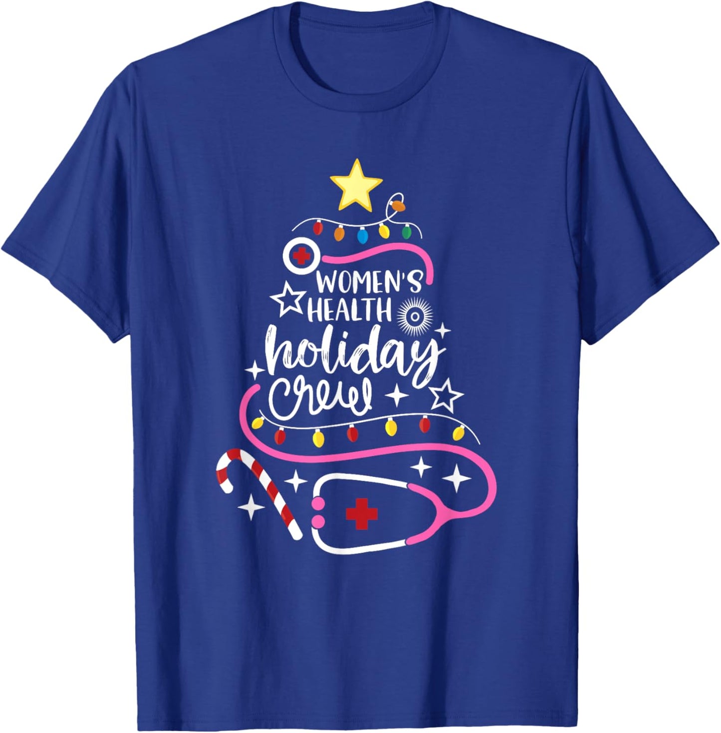 Women's Health Holiday Crew Xmas OB-GYN Nurse Secretary T-Shirt - T-Shirt | Royal
