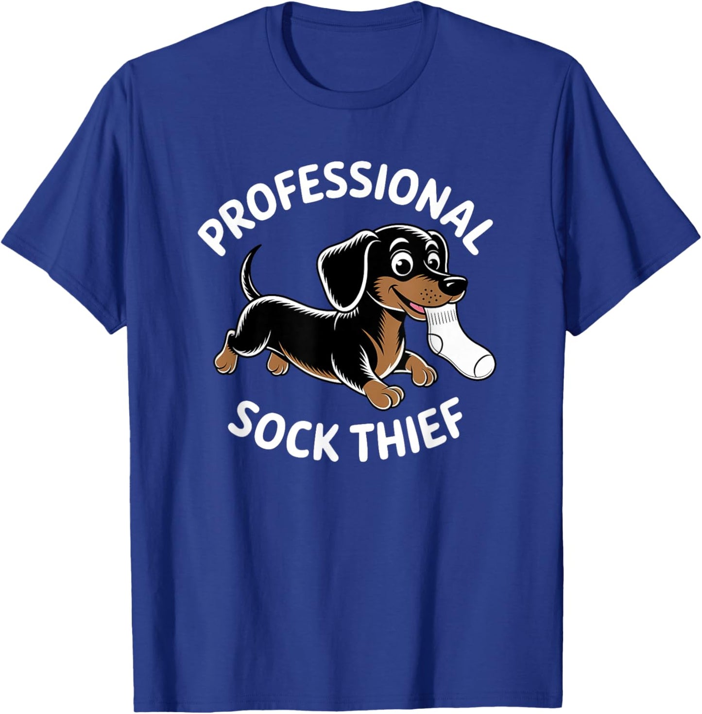 Dachshund Sock Thief Humor Dog Lover T-Shirt - T-Shirt | Royal