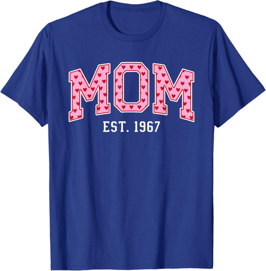 Mom Est 1967 Custom Mom Personalized Mother’s Day Customized T-Shirt - T-Shirt | Royal