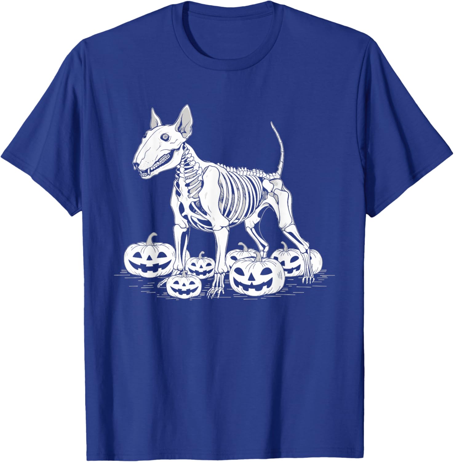 Bull Terrier Skeleton Birthday Halloween Kids T-Shirt - T-Shirt | Royal