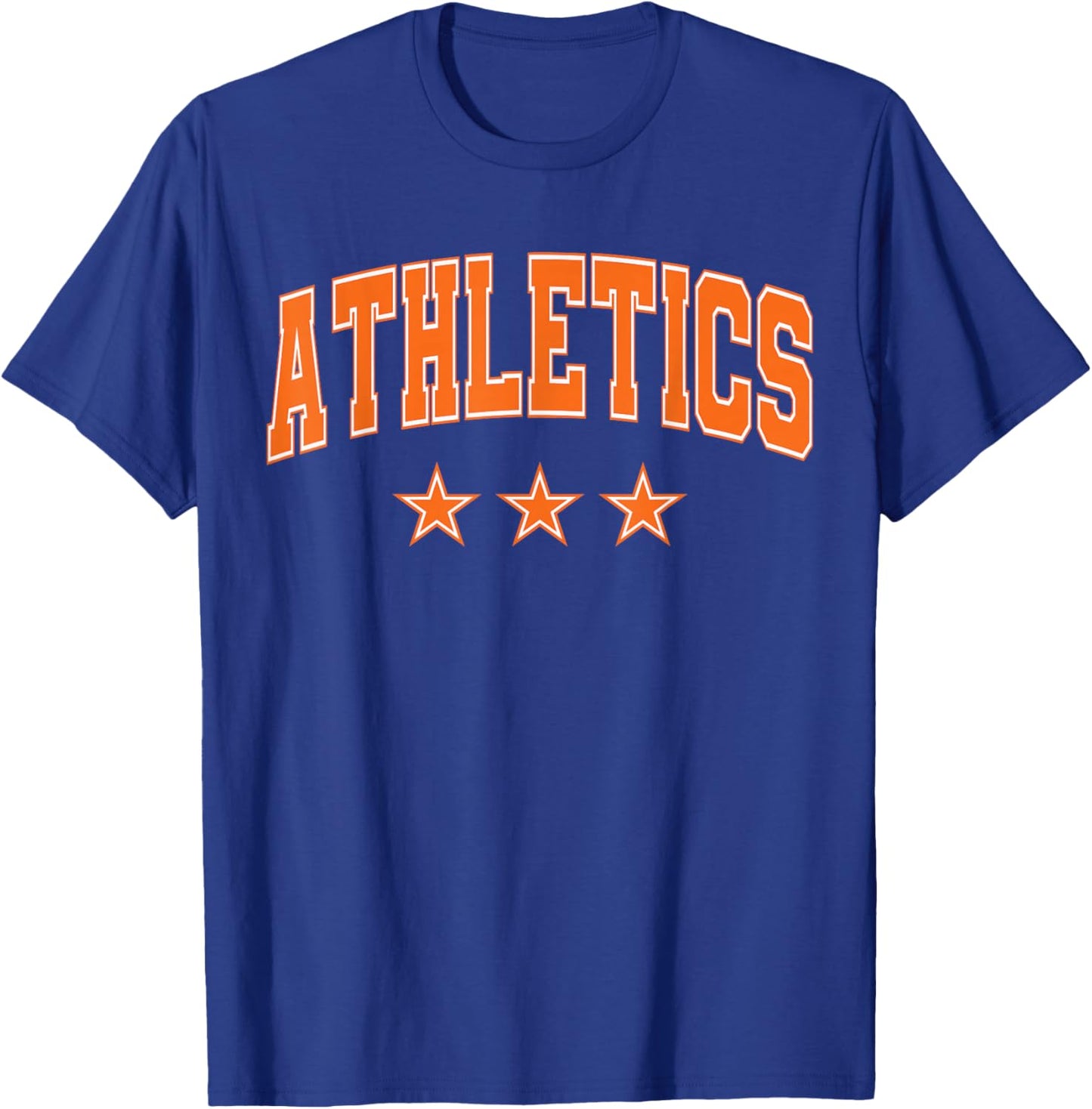 Athletics All Orange Stars Classic Retro Text T-Shirt - T-Shirt | Royal