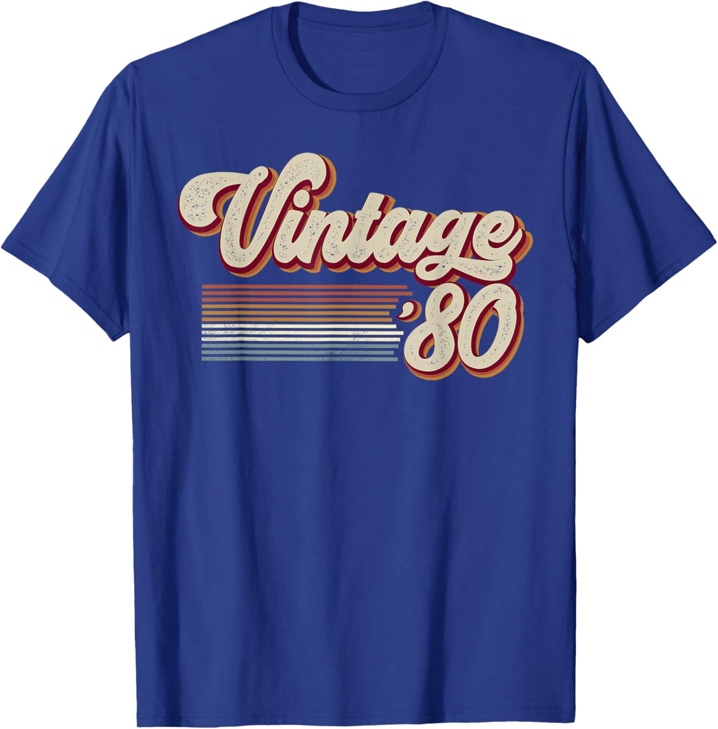 Vintage 1980 Retro Sunset Classic 46-Year-Old 46th Birthday T-Shirt - T-Shirt | Royal