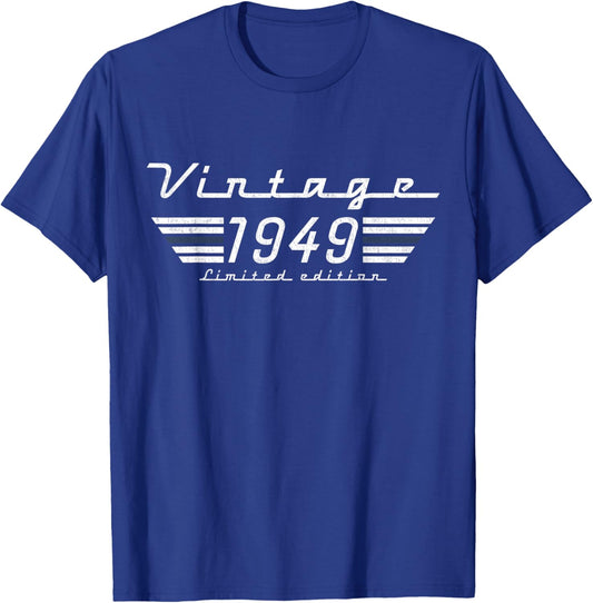 Vintage 77 Years Born in 1949 Limited Edition 77th Birthday T-Shirt - T-Shirt | Royal