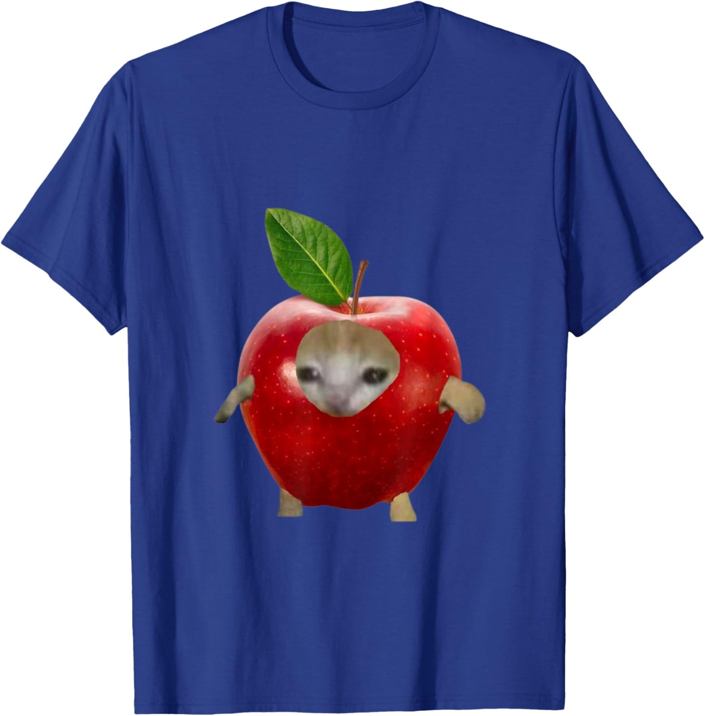 Gift Friends Funny Crying Apple Cat Memes T-Shirt - T-Shirt | Royal