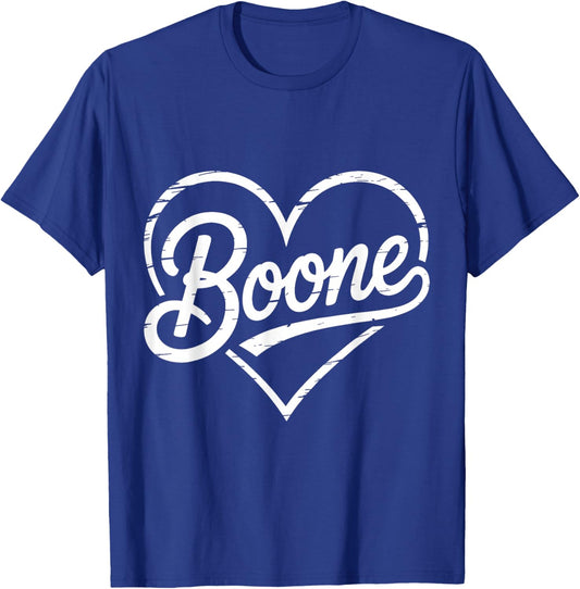 Boone Heart Family Name I Love Boone Vintage T-Shirt - T-Shirt | Royal