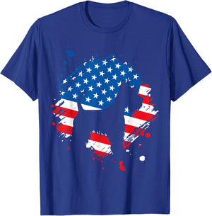 Schnauzer American Flag T-Shirt - T-Shirt | Royal