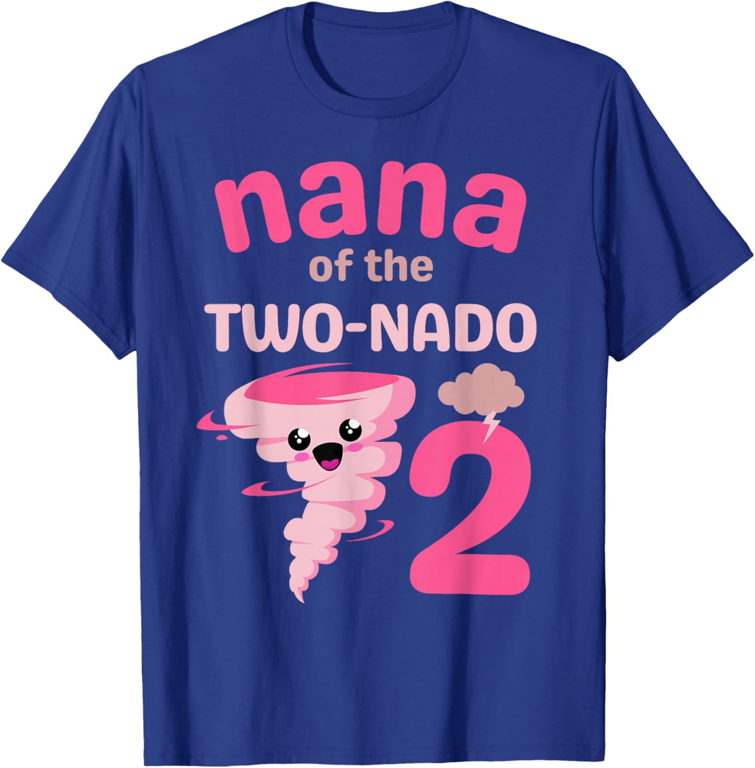 Nana of the Two-nado Tornado Theme 2nd Birthday Party Kids T-Shirt - T-Shirt | Royal