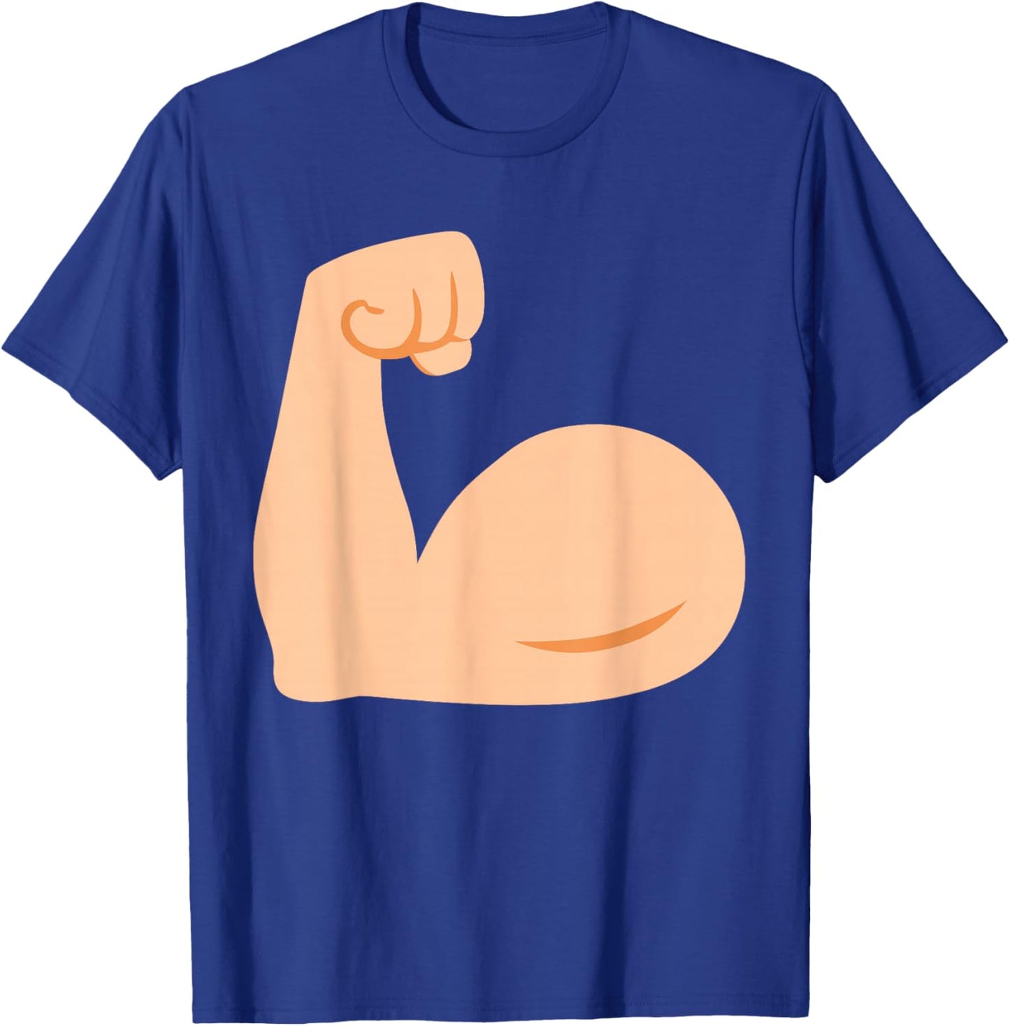 Funny Emoticon Flexed Biceps Flexing Arm Muscles T-Shirt - T-Shirt | Royal