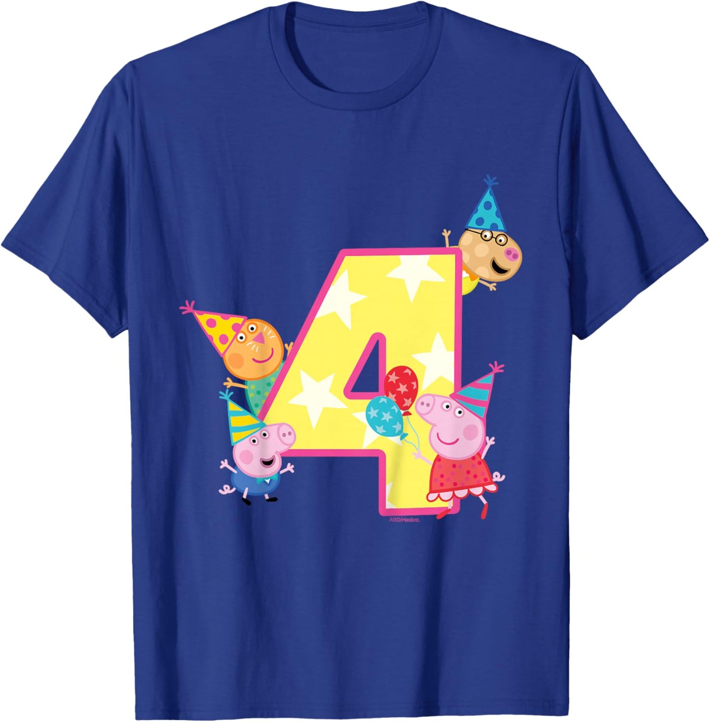 Peppa Pig Crew 4 Geburtstag T-Shirt - T-Shirt | Royal
