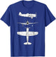 P47 Thunderbolt WW2 Fighter Airplane Blueprint T-Shirt - T-Shirt | Royal