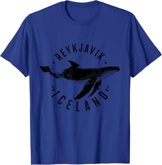 Reykjavik Iceland Souvenir Icelandic Whale Ocean T-Shirt - T-Shirt | Royal