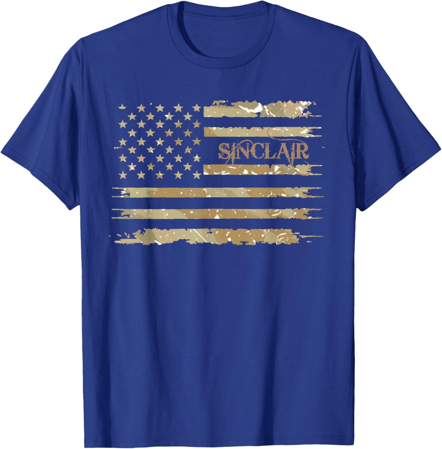 Sinclair Desert Camo Distressed American Flag Style T-Shirt - T-Shirt | Royal