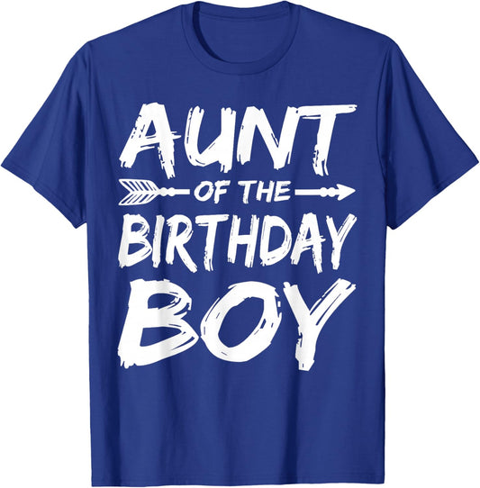 Aunt of The Birthday boy Family Matching Party T-Shirt - T-Shirt | Royal