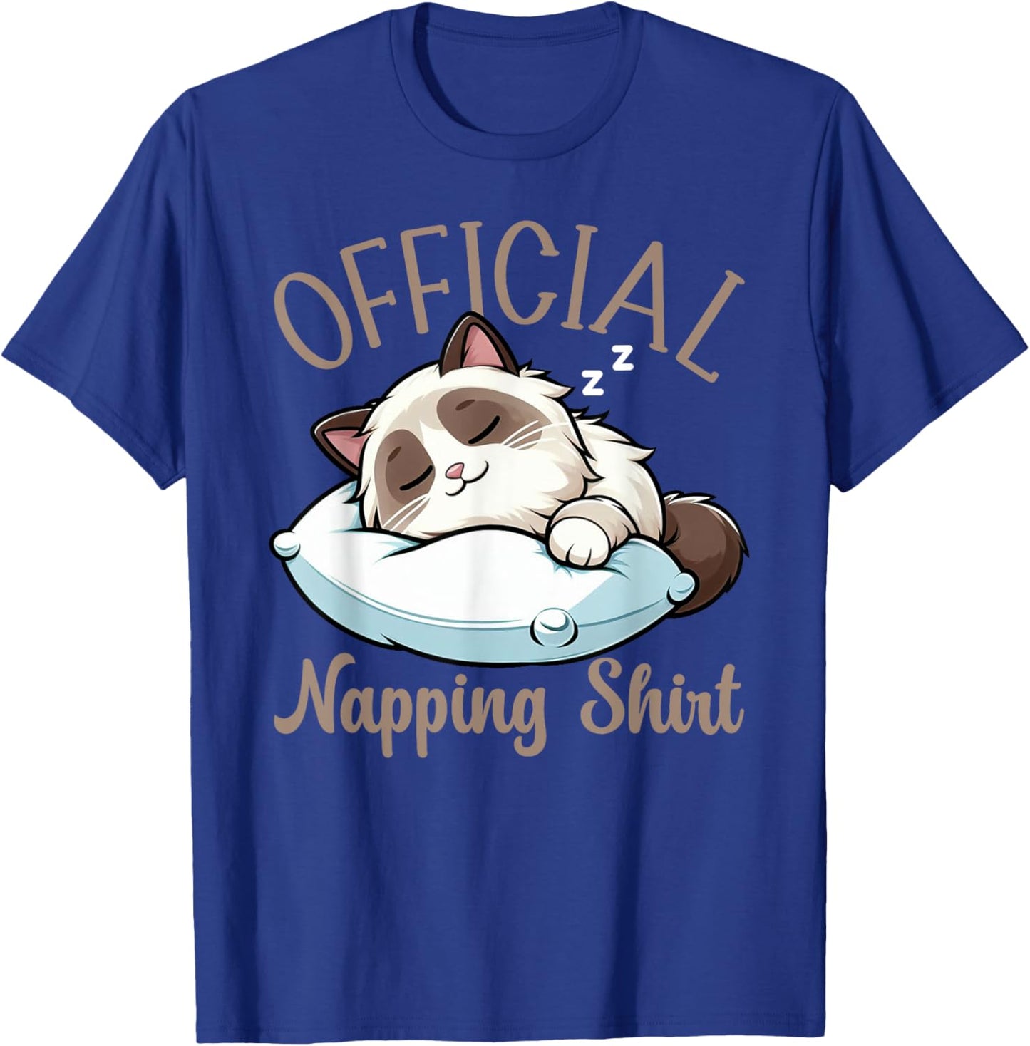 Official Sleepshirt Ragdoll Cat Funny Lazy Sleepyheads Nap T-Shirt - T-Shirt | Royal