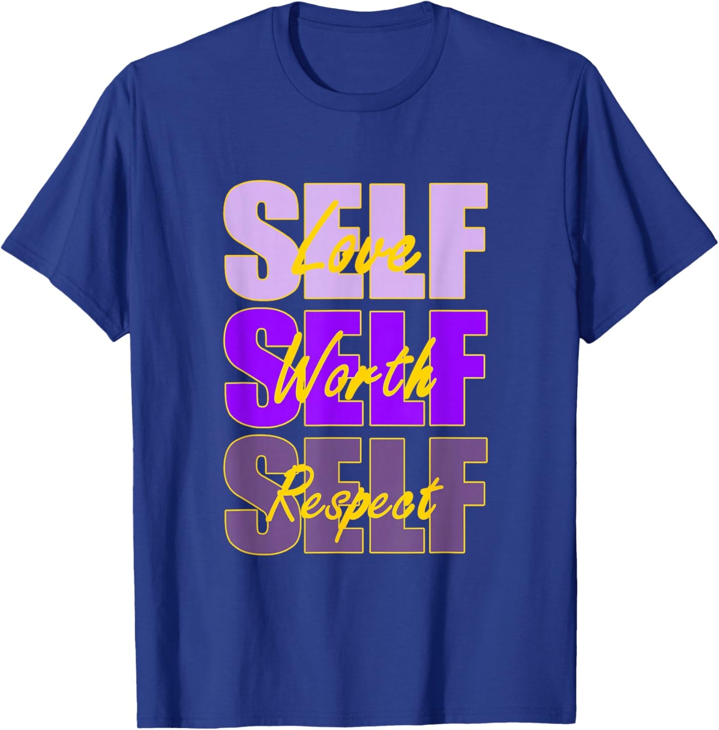 Purple and Golds Self-ish X 3-Gold & Purple Color Graphic T-Shirt - T-Shirt | Royal