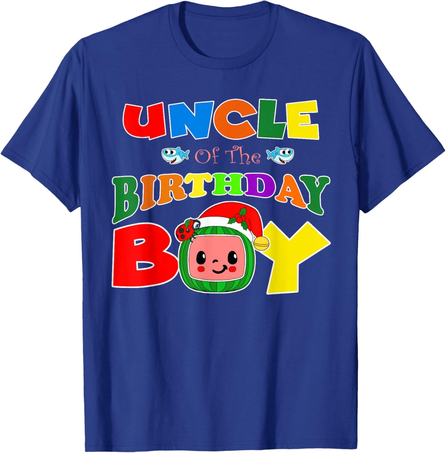 Uncle Of The Birthday Boy Funny Melon Family Matching T-Shirt - T-Shirt | Royal