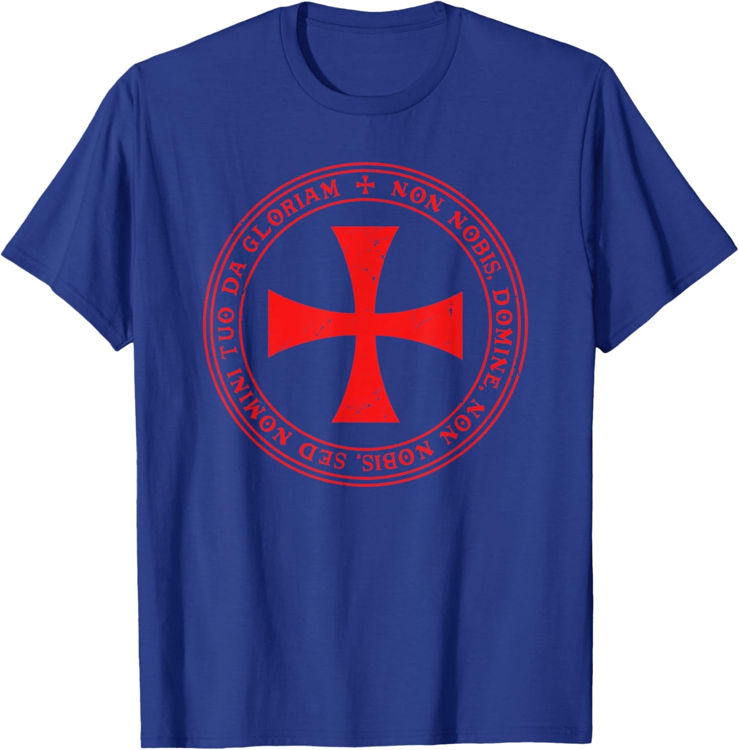 Knights Templar Cross Motto Emblem | Christianity Black T-Shirt - T-Shirt | Royal