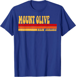 MOUNT OLIVE New Jersey City Vintage Roots Retro 70s 80s T-Shirt - T-Shirt | Royal