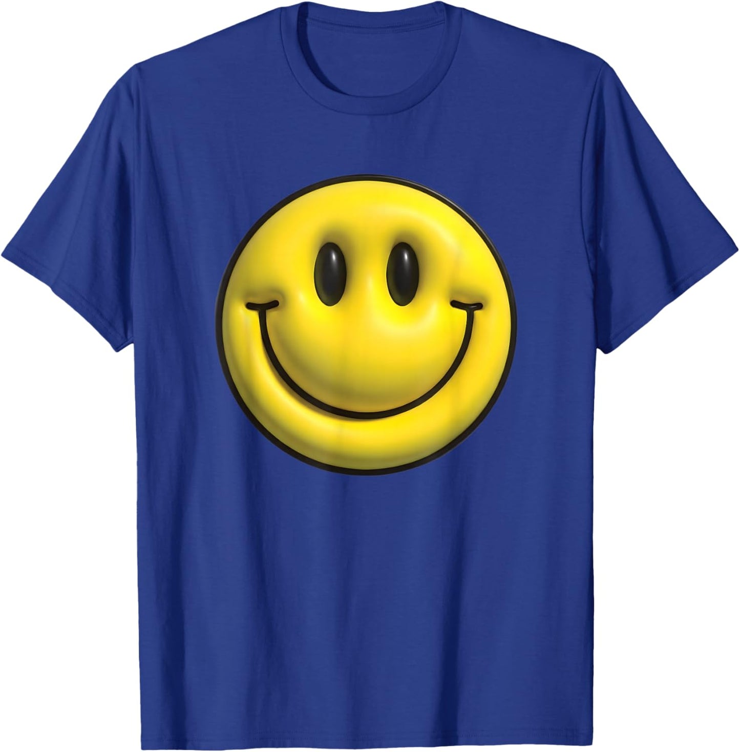Retro Yellow Smile Face Fun Happy Face Classic Positive Mood T-Shirt - T-Shirt | Royal
