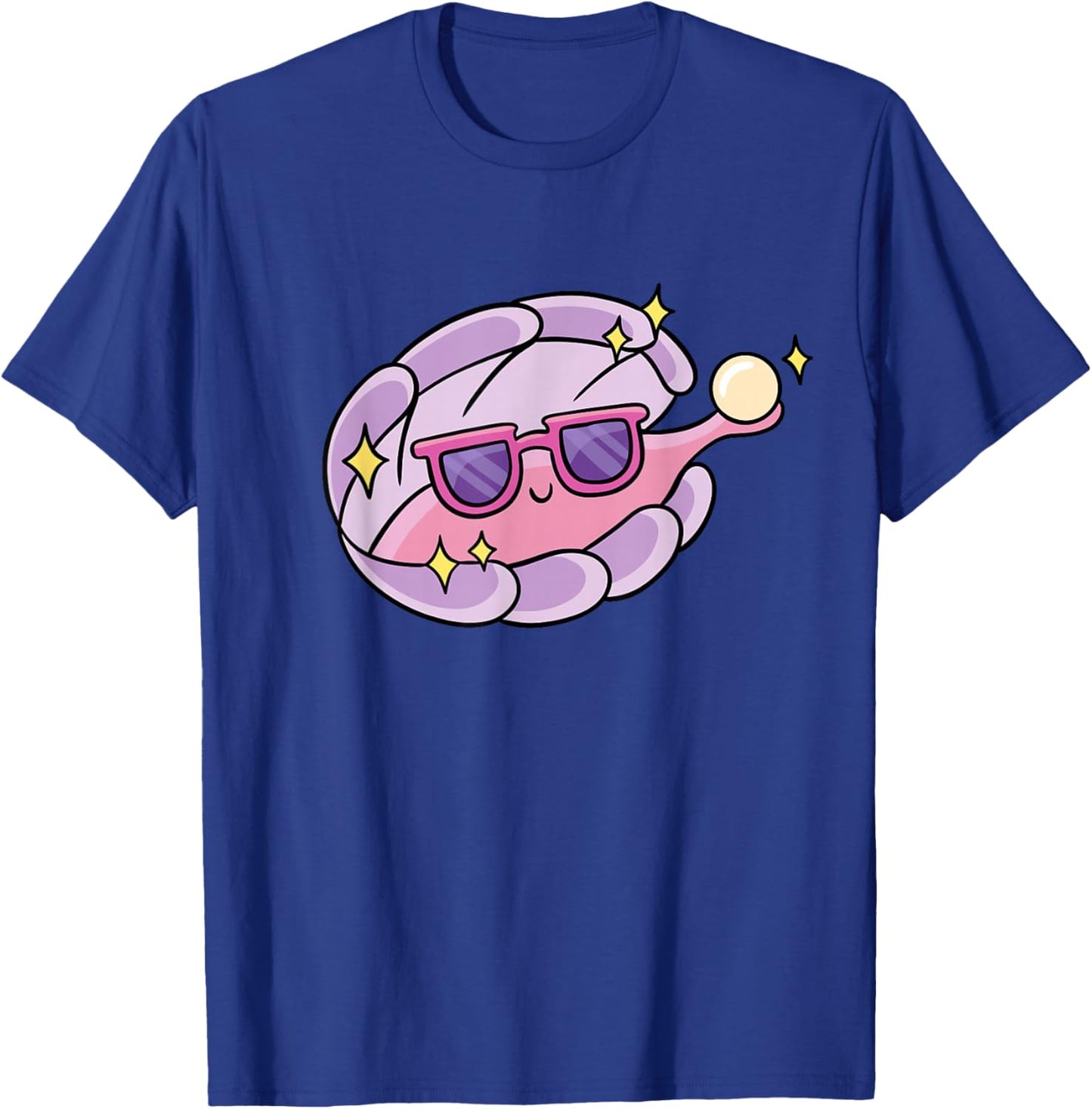 Cartoon Clam With Sunglasses And Pearl T-Shirt - T-Shirt | Royal