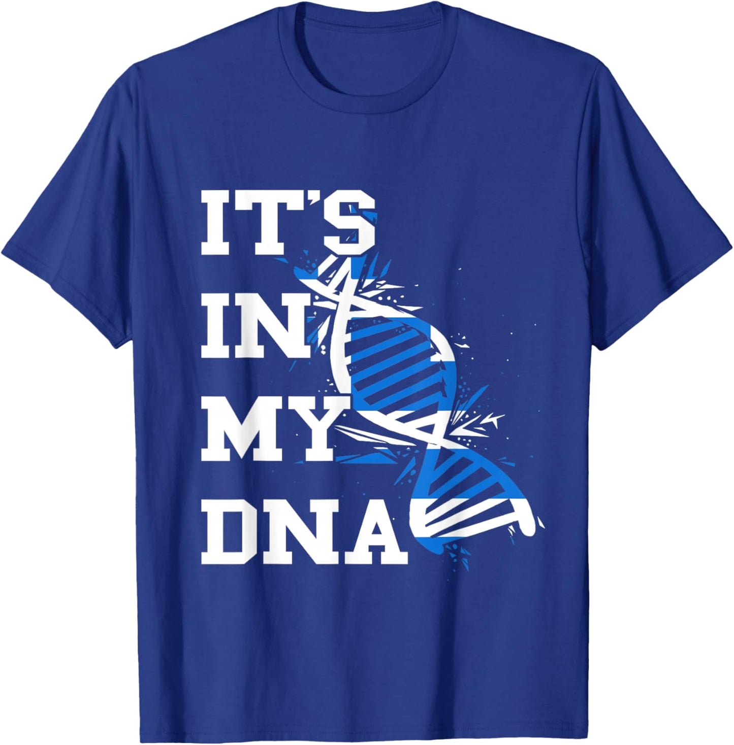 Greece It's In My DNA Hellenic Greek Flag Greek Roots T-Shirt - T-Shirt | Royal