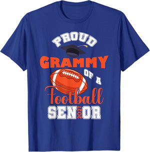Proud Grammy of Football Senior Family School Graduation T-Shirt - T-Shirt | Royal