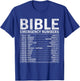Christian Bible Emergency Numbers Cute Christian T-Shirt - T-Shirt | Royal