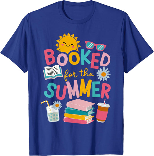 Booked For The Summer Reading Funny Bookworm Reader Beach T-Shirt - T-Shirt | Royal