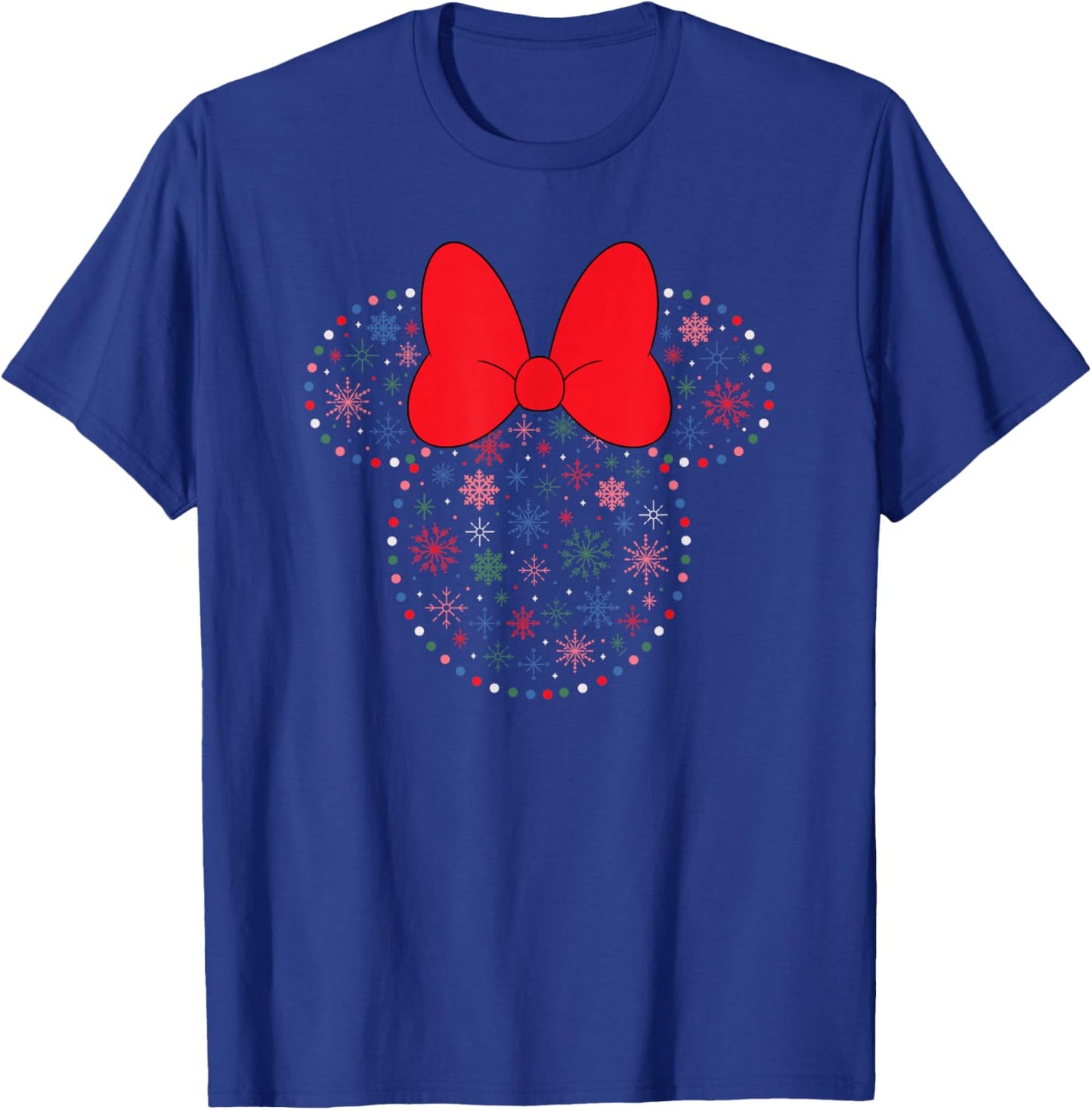 Disney Minnie Mouse Icon Christmas Holiday Lights Snowflakes T-Shirt - T-Shirt | Royal