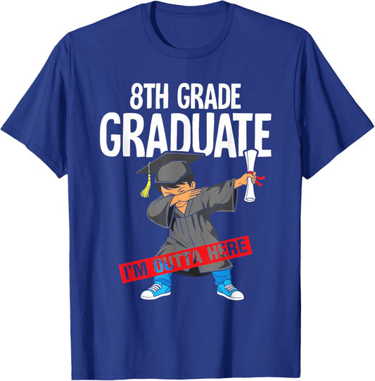 8th Grade Graduate Class of 2026 Dab boy Graduation T-Shirt - T-Shirt | Royal