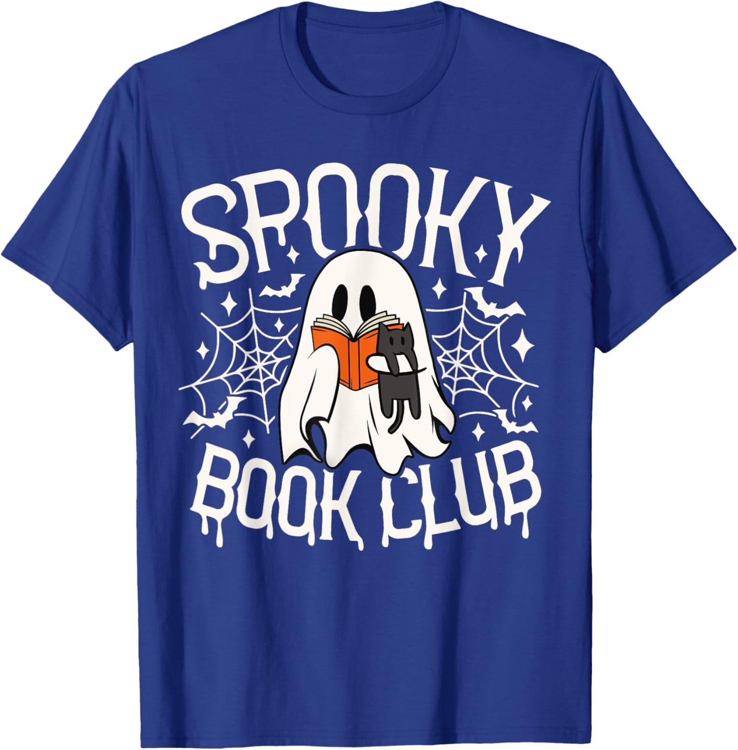Spooky Book Club Cute Ghost Reading Book Halloween Costume T-Shirt - T-Shirt | Royal