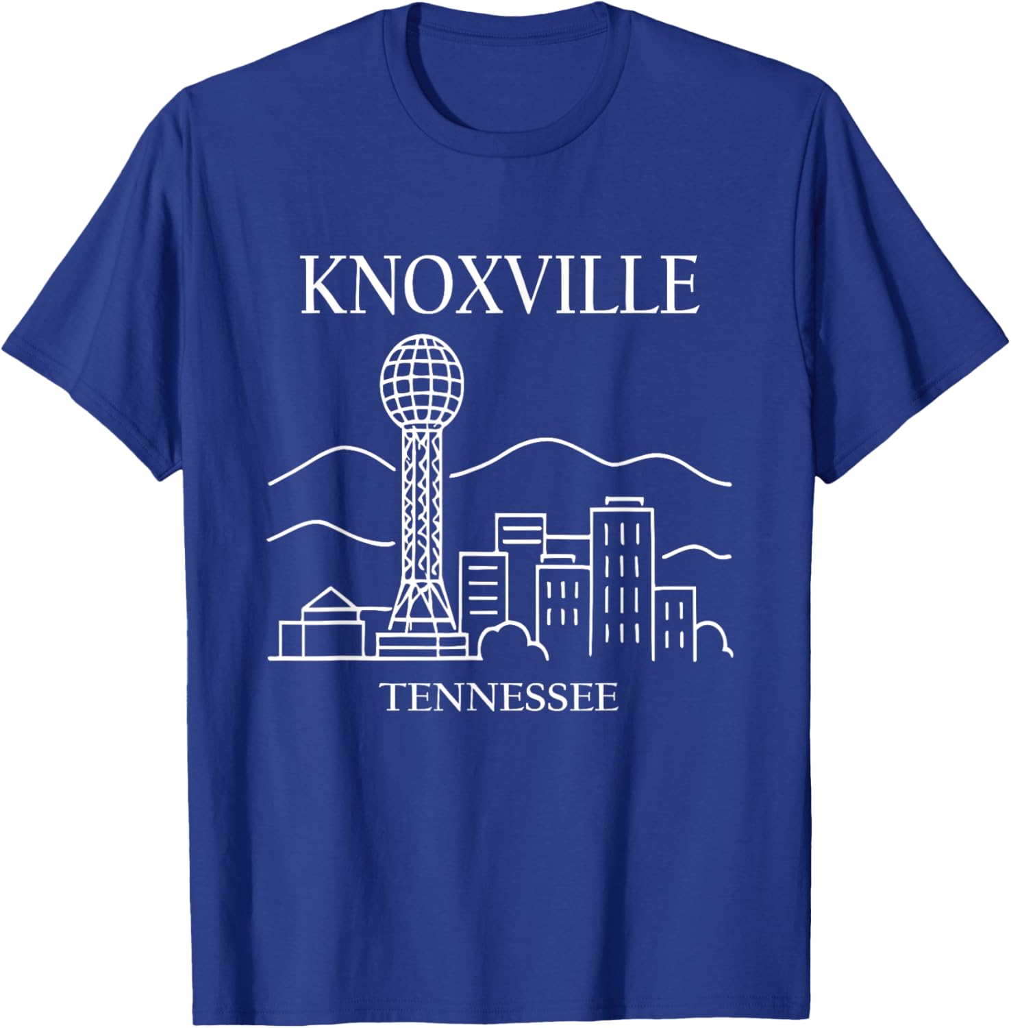 Knoxville Tennessee Minimalist City Skyline Travel Souvenir T-Shirt - T-Shirt | Royal