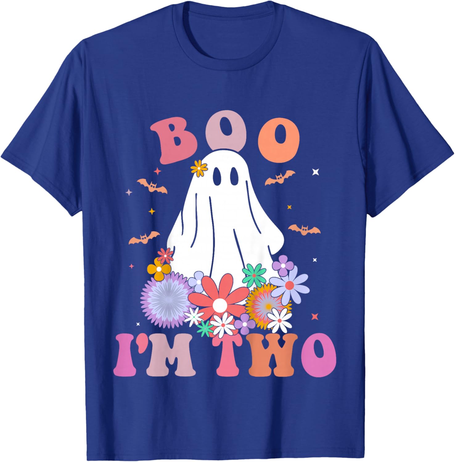 Kids Ghost Boo I'm Two Yr 2nd Birthday Kids Halloween Toddler T-Shirt - T-Shirt | Royal