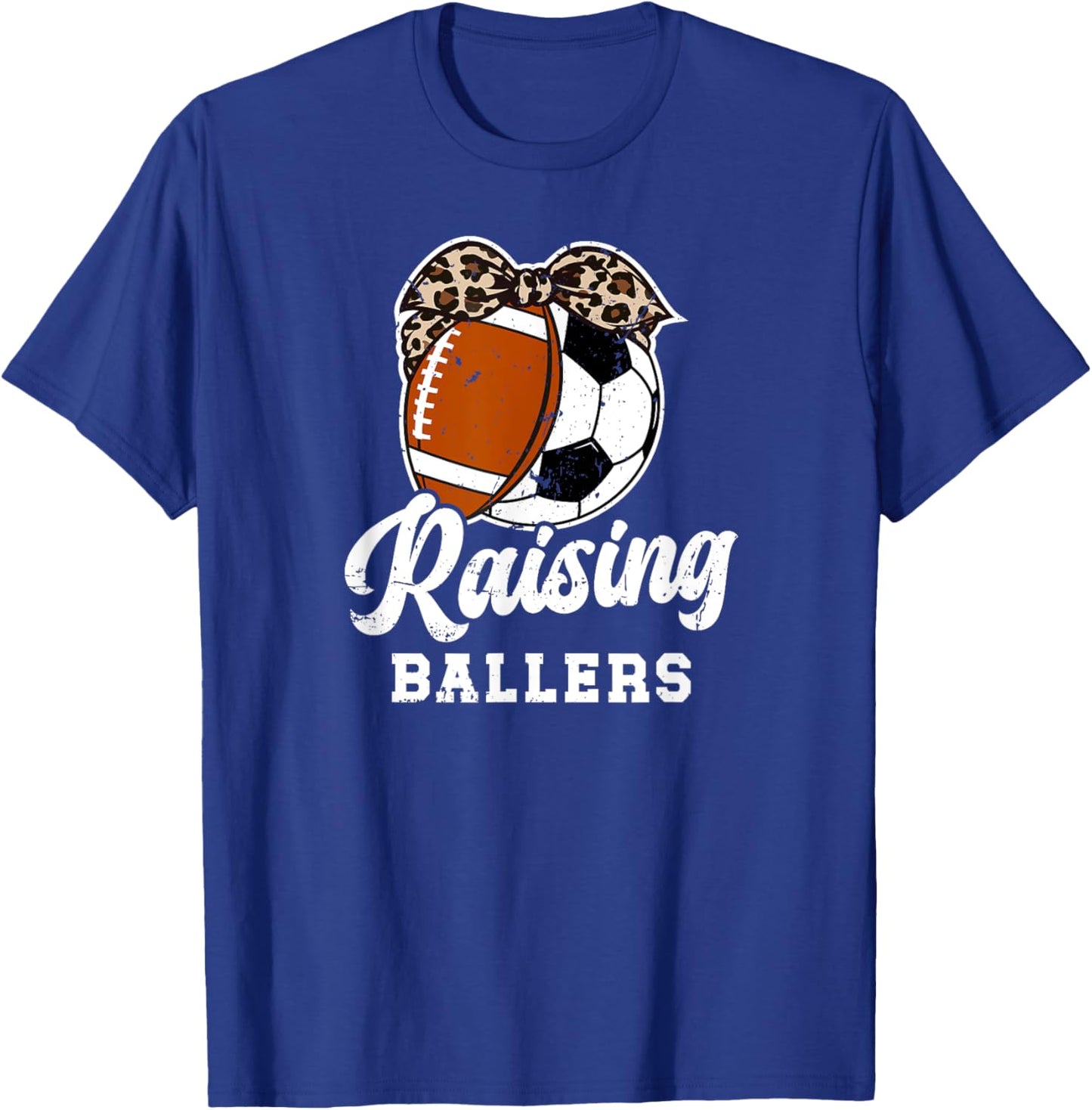 Raising Ballers Soccer Football Mom Soccer Football Mama T-Shirt - T-Shirt | Royal