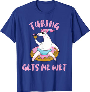 River Tubing Unicorn Tubing Get's Me Wet Summer Float Trip Men Women T-Shirt - T-Shirt | Royal