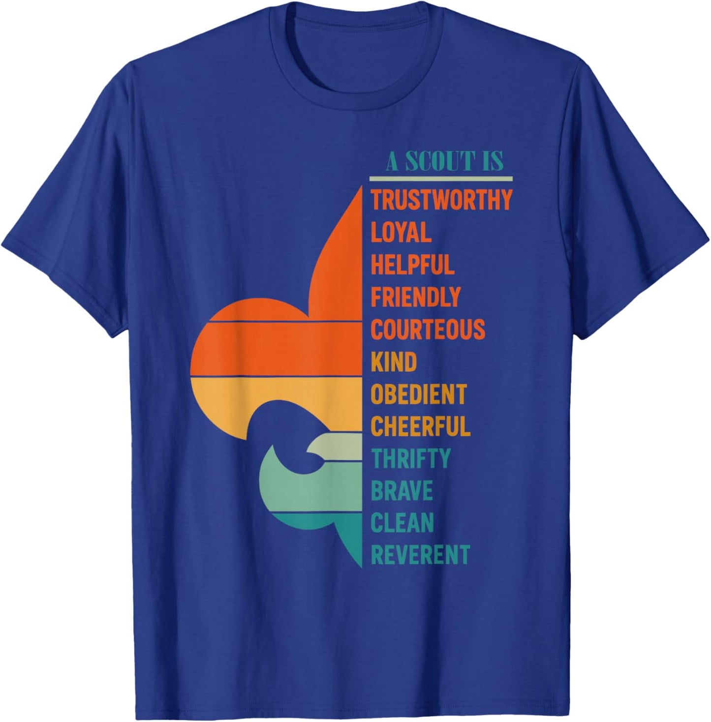 Cool Retro Vintage Style Scouting Law Trustworthy Loyal T-Shirt - T-Shirt | Royal