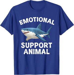Emotional Support Animal Funny Scary Shark T-Shirt - T-Shirt | Royal