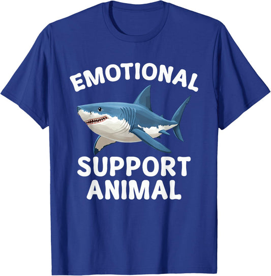 Emotional Support Animal Funny Scary Shark T-Shirt - T-Shirt | Royal