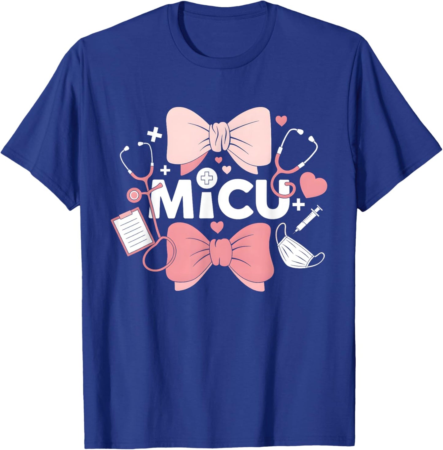 Coquette Bow MICU Nurse Medical Intensive Care Unit T-Shirt - T-Shirt | Royal