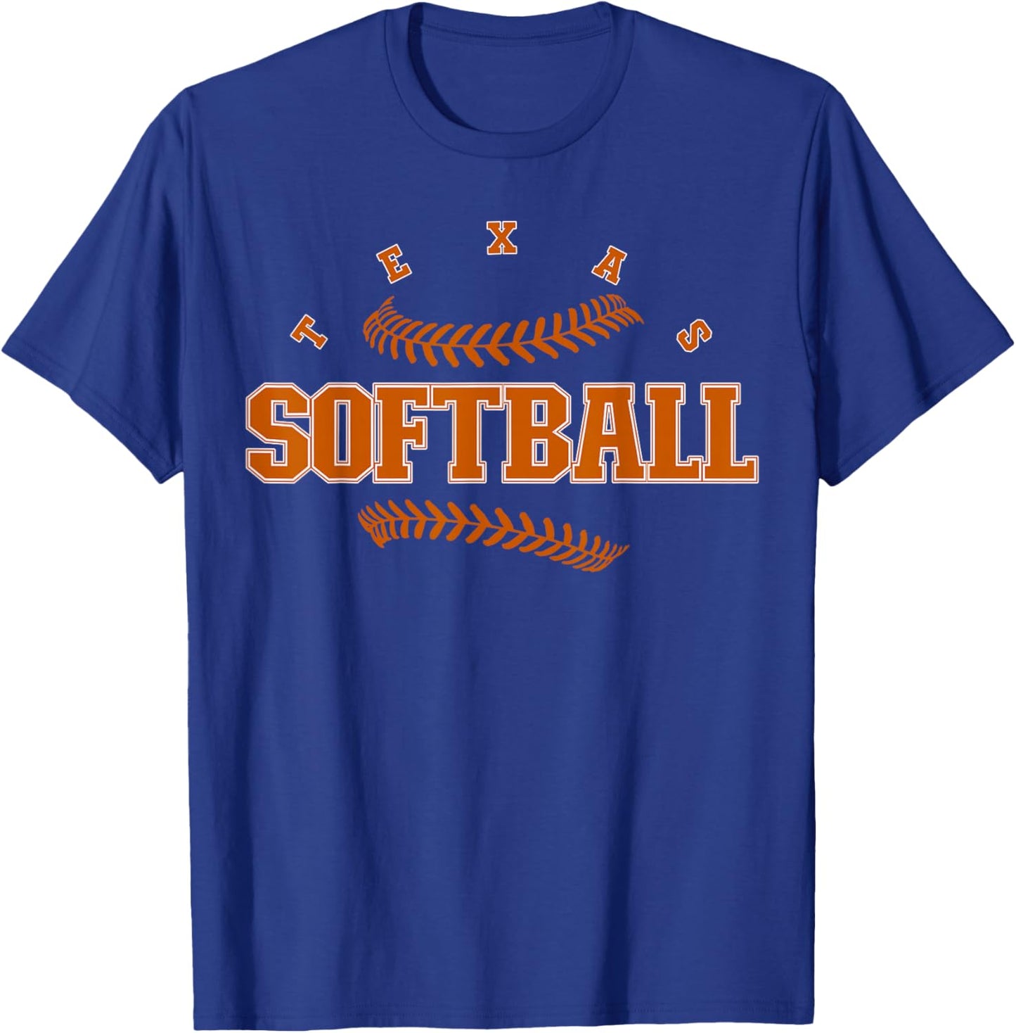 Texas Softball Vintage Kids Team Retro Softball Fan T-Shirt - T-Shirt | Royal