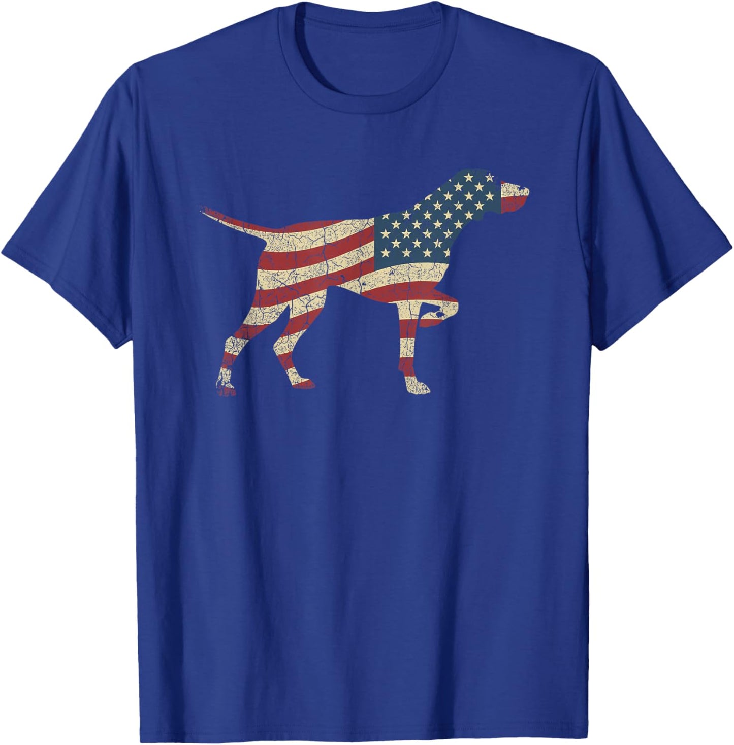 GSP German Shorthaired Pointer Vintage USA Flag Hunting Dog T-Shirt - T-Shirt | Royal