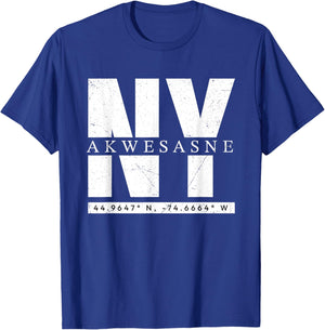 Akwesasne, NY Retro Urban Style Coordinates T-Shirt - T-Shirt | Royal