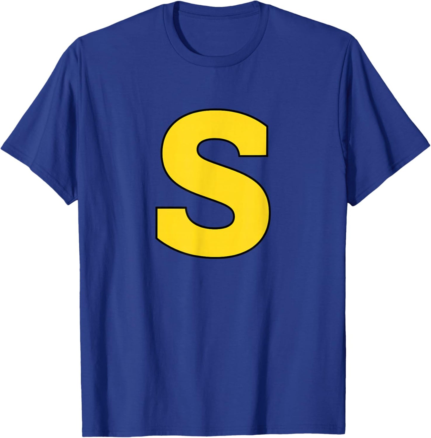 Halloween S Monogram Yellow Initial - Bold S Letter Spoo T-Shirt - T-Shirt | Royal