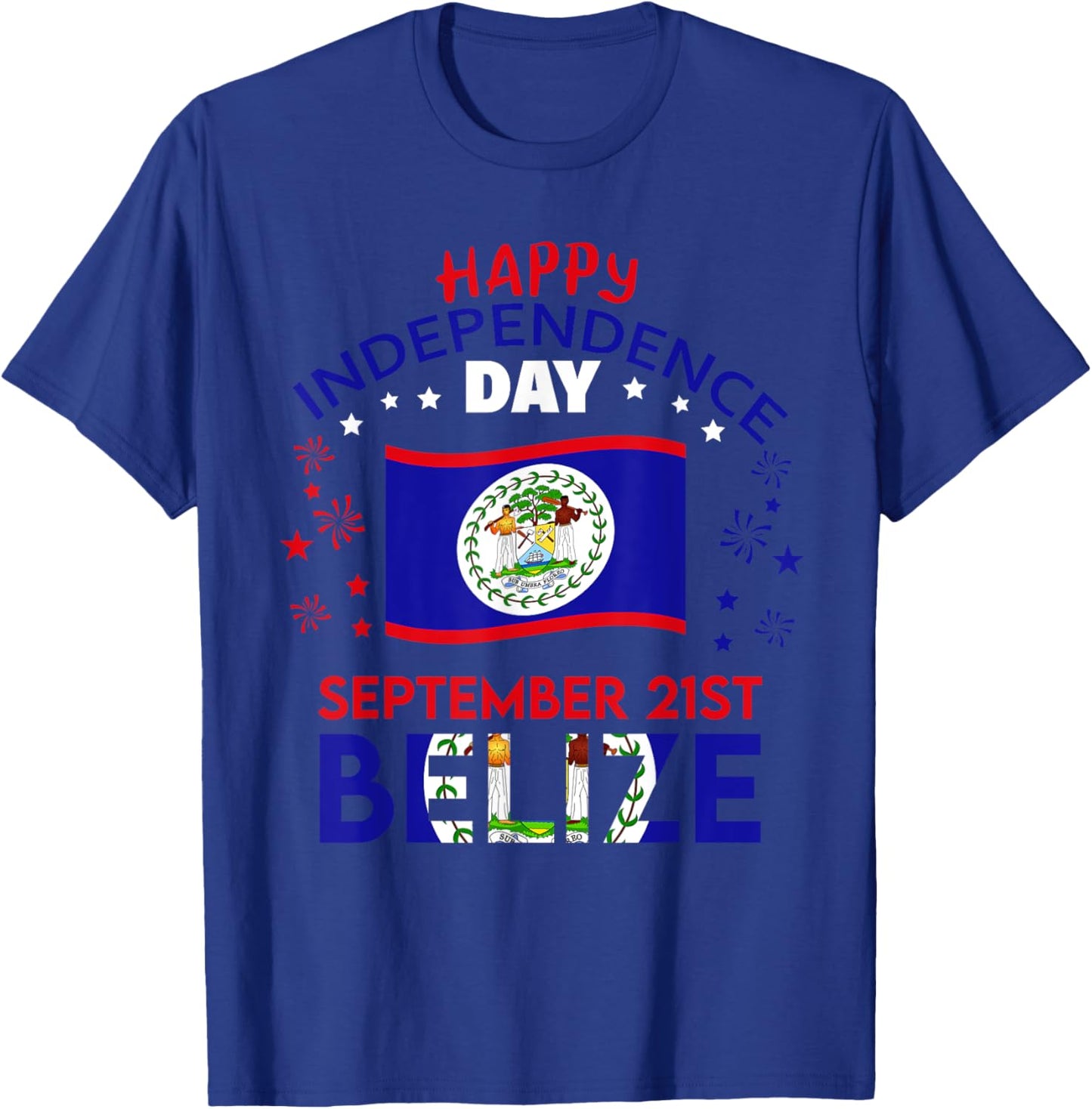 Belize 44th Independence Day Belizean Pride Belize Flag T-Shirt - T-Shirt | Royal